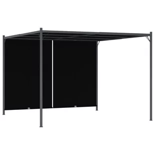 vidaXL Pergola ogrodowa z chowanym dachem, 3x3 cm, antracytowa - Kratki i pergole - miniaturka - grafika 1