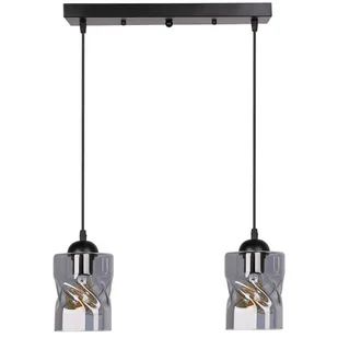 Czarna podwójna lampa szkło dymione - Z24 W3-F10 - Lampy sufitowe - miniaturka - grafika 1