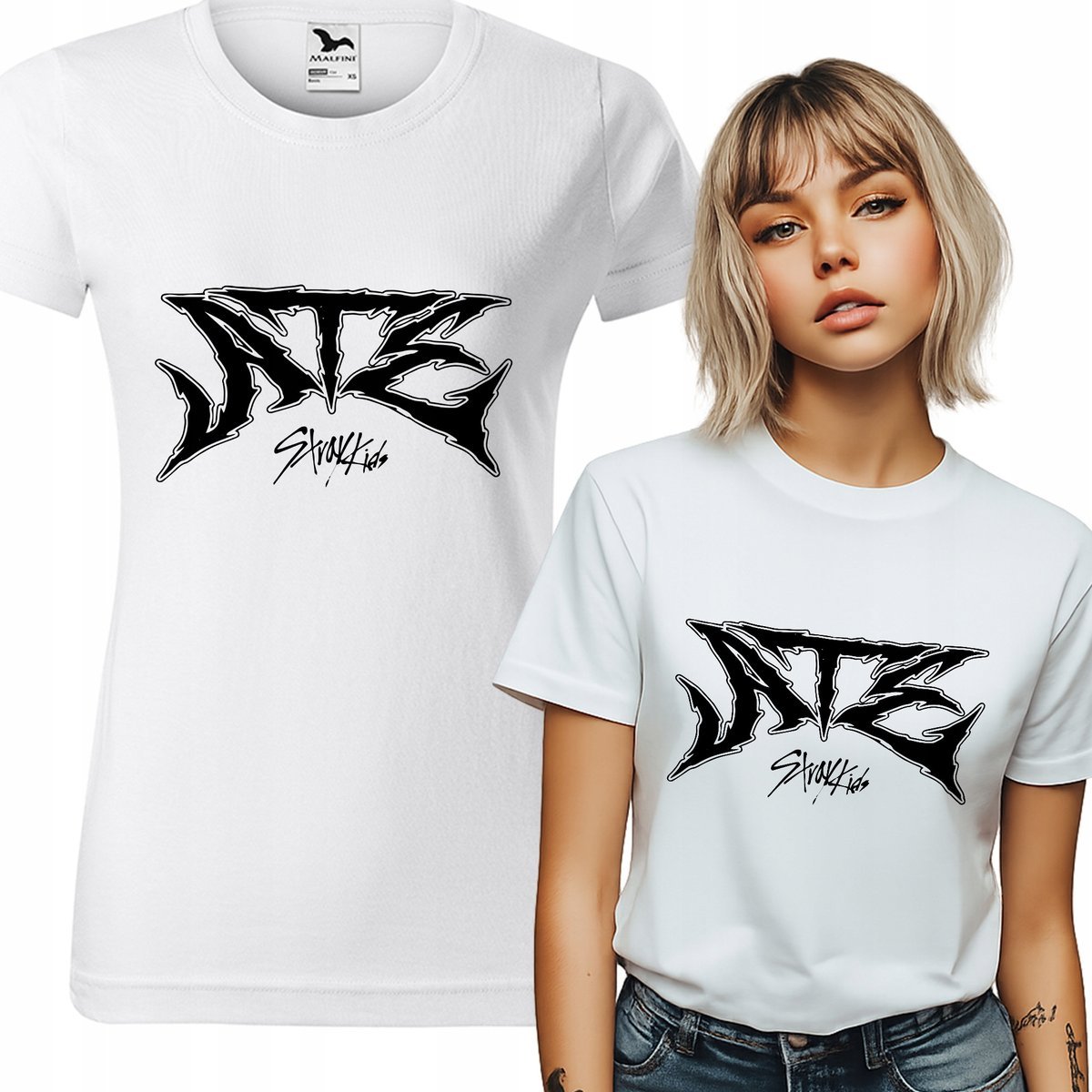Koszulka Damska T-shirt Biała ATE STAY KIDS Muzyka Kpop Na Prezent Rozm XS