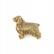 Broszki - Cocker Spaniel Angielski pozłacany pin broszka - miniaturka - grafika 1