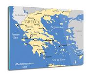 Deski do krojenia - szklana osłonka z grafiką Mapa Grecja morza 60x52, ArtprintCave - miniaturka - grafika 1
