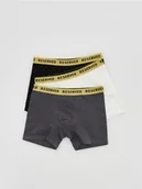 Skarpetki dla dzieci - Reserved - Bawełniane bokserki 3 pack - ciemnoszary - miniaturka - grafika 1