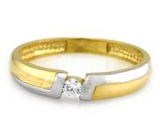 Pierścionki - Złoty pierścionek 375 dwa kolory złota oczko z cyrkonii - miniaturka - grafika 1