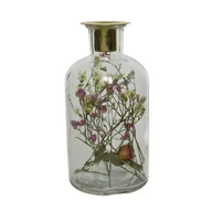 Świeczniki - Świecznik butla szklana z suszonymi kwiatami 16cm - miniaturka - grafika 1