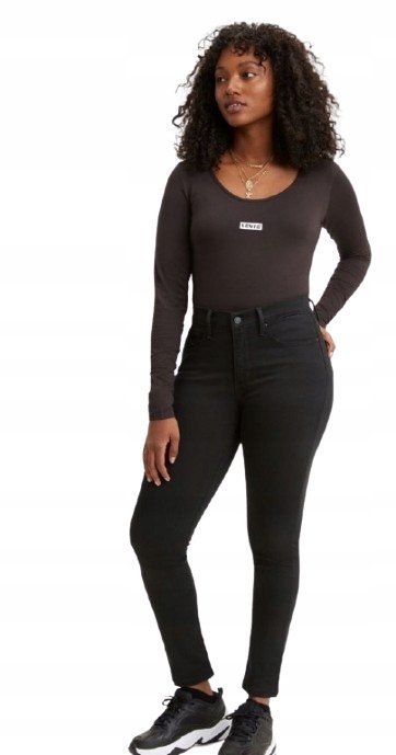 LEVI'S DAMSKIE SPODNIE CZARNE JEANSY RURKI DAMSKIE Z BAWEŁNĄ 26/32 6BA