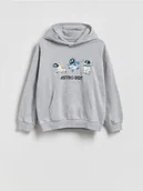 Bluzy dla chłopców - Reserved - Bluza z kapturem Astro Bot - jasnoszary - miniaturka - grafika 1