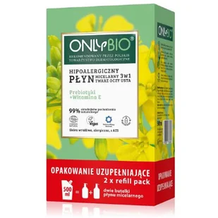 Bio Only ONLY HIPOALERGICZNY PŁYN MICELARNY 3W1 REFILL 500ML - Płyny micelarne - miniaturka - grafika 1