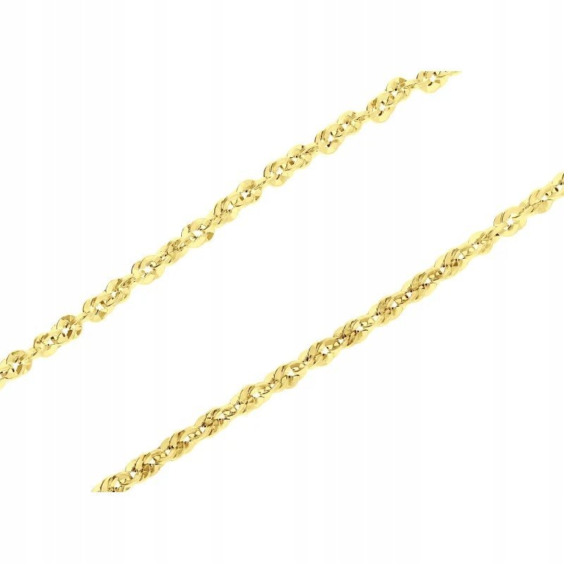 Elegancka złota 585 bransoleta skrętka 14kt łańcuszek 1.10g na co dzień R19