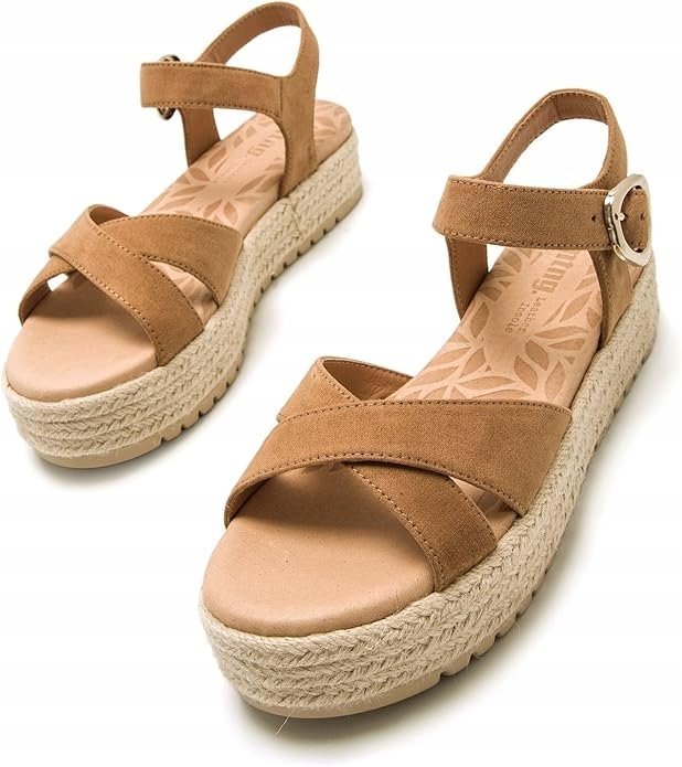 Mtng Sandały Damskie Brązowe Casual na Platformie 40 Jwj