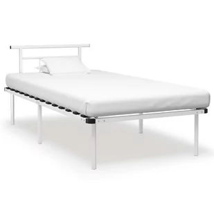 vidaXL Rama łóżka, biała, metalowa, 100 x 200 cm - Łóżka - miniaturka - grafika 1