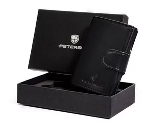 Portfele - Elegancki portfel z podajnikiem kart i ochroną RFID — Peterson - grafika 1