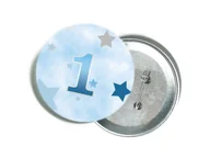 Gadżety dla niej i dla niego - Przypinka na roczek Gwiazdki błękitne - 1 szt. - miniaturka - grafika 1