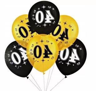 PAL Balony lateksowe z nadrukiem na czterdziestkę - 30 cm - 10 szt. - Urodziny dla dorosłych - miniaturka - grafika 1