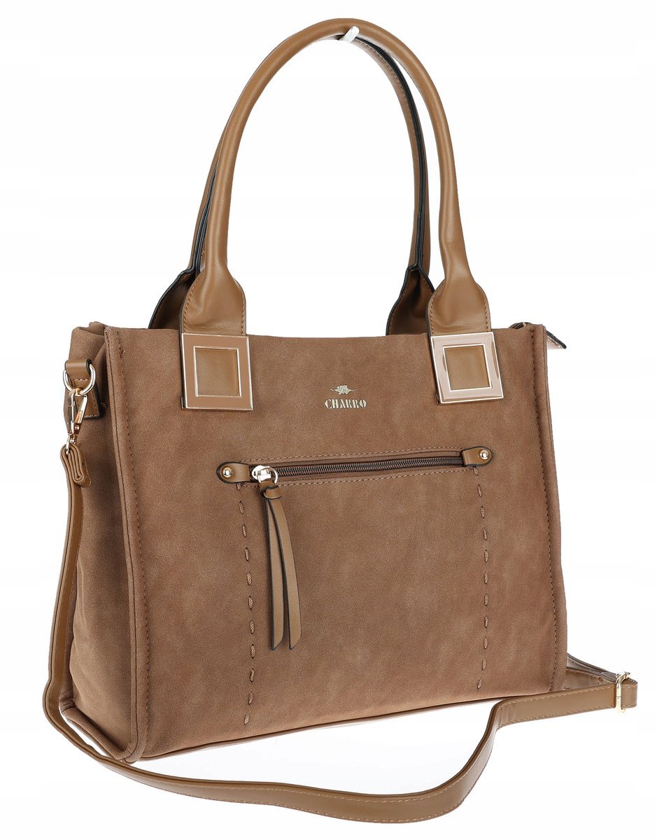 Torebka Damska Listonoszka Shopper Duża A4 włoska marka CHARRO 3313 Brązowa
