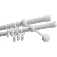 Karnisze - Karnisz DECASTYL Luna z kółkami Podwójny 240 cm Biały - miniaturka - grafika 1