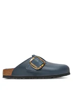Klapki i japonki damskie - Birkenstock Klapki Boston Bb Shearling Leoi 1028014 Granatowy - miniaturka - grafika 1