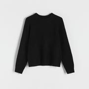 Swetry damskie - Reserved - Gładki sweter - Czarny - miniaturka - grafika 1