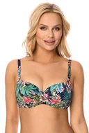 Stroje kąpielowe - Vivisence 3222 kwiaty granat 80D Kostium kąpielowy biustonosz push-up - miniaturka - grafika 1