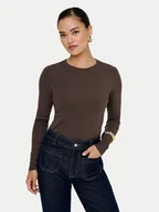 Bluzki damskie - ONLY Bluzka Riley 15323159 Brązowy Slim Fit - miniaturka - grafika 1