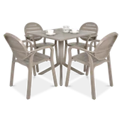 Meble ogrodowe - Meble Nardi PALMA/CLIP 4+1 Tortora - miniaturka - grafika 1