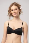 Biustonosze dla dziewczynek - Biustonosz młodzieżowy z gładkimi miseczkami czarny TBM 122 - miniaturka - grafika 1