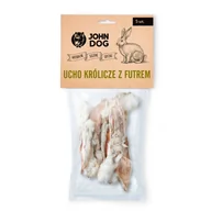 Przysmaki dla psów - JOHN DOG Ucho królicze z futrem 5szt. - miniaturka - grafika 1