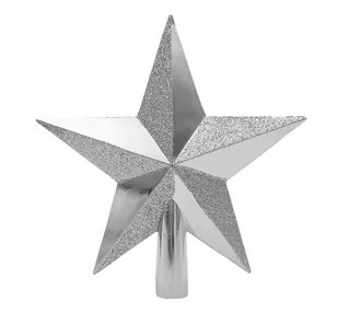 Gwiazda Choinkowa Srebrna Czubek Na Choinkę Szpic 15 Cm - Bombki - miniaturka - grafika 1