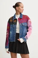 Kurtki damskie - Desigual kurtka MADRID damska kolor niebieski przejściowa 24WWED15 - miniaturka - grafika 1