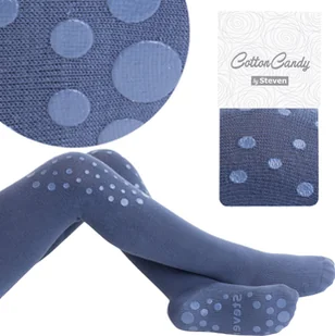 Steven rajstopy do raczkowania z ABS dla dzieci antypoślizgowe chłopcy i dziewczynki 151, jeans, 92-98 - Rajstopy dziecięce - miniaturka - grafika 1