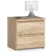 Szafki nocne - Niska Szafka Nocna Z Szufladami Dąb Sonoma S3-H18 - miniaturka - grafika 1