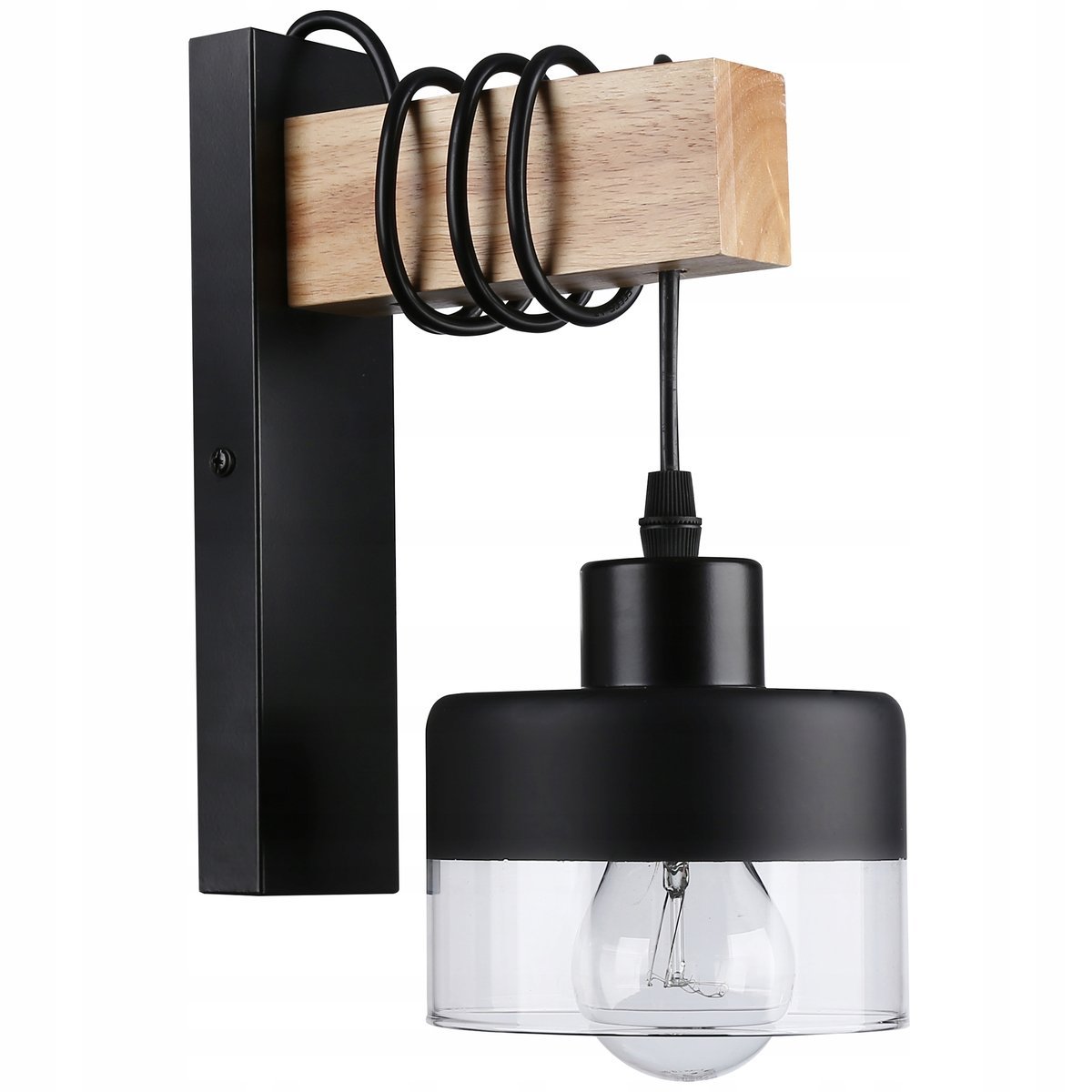 Kinkiet E27 LED Stark wiszący x1 czarny + WD