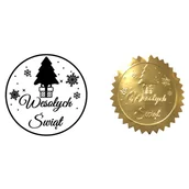 Pasmanteria - Naklejki Wytłaczane Wesołych Świąt Złote 10 Szt. - miniaturka - grafika 1