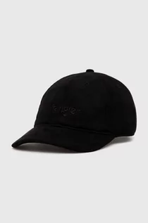 Czapki męskie - Wrangler czapka z daszkiem kolor czarny z aplikacją - grafika 1