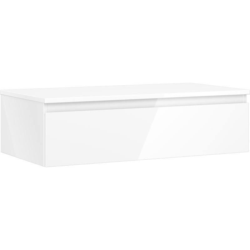 Mexen Orio szafka łazienkowa podumywalkowa 90 cm z blatem, 1 szuflada, biała połysk - 91A10-09023-1-BFC00