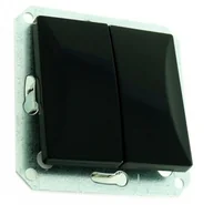 Wyłączniki światła i elektryczne - Abex Perła czarny mat łącznik świecznikowy z podświetleniem WP-2PS WP-2P/S-czarny mat - miniaturka - grafika 1