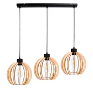 Lampy sufitowe - Żyrandol wiszący, ORNO, Drewno, E27, 3X60W, Żółty/Czarny - miniaturka - grafika 1