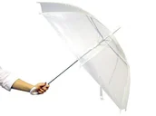 Parasole - Parasolka automatyczna przezroczysta białe wykończ - miniaturka - grafika 1
