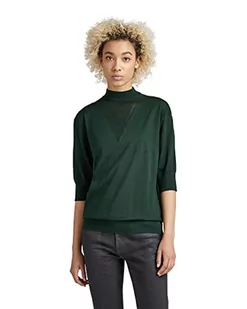 G-STAR RAW Damski sweter Core Mock Neck Knit, Zielony (Laub D166-4287), XL - Swetry damskie - miniaturka - grafika 1