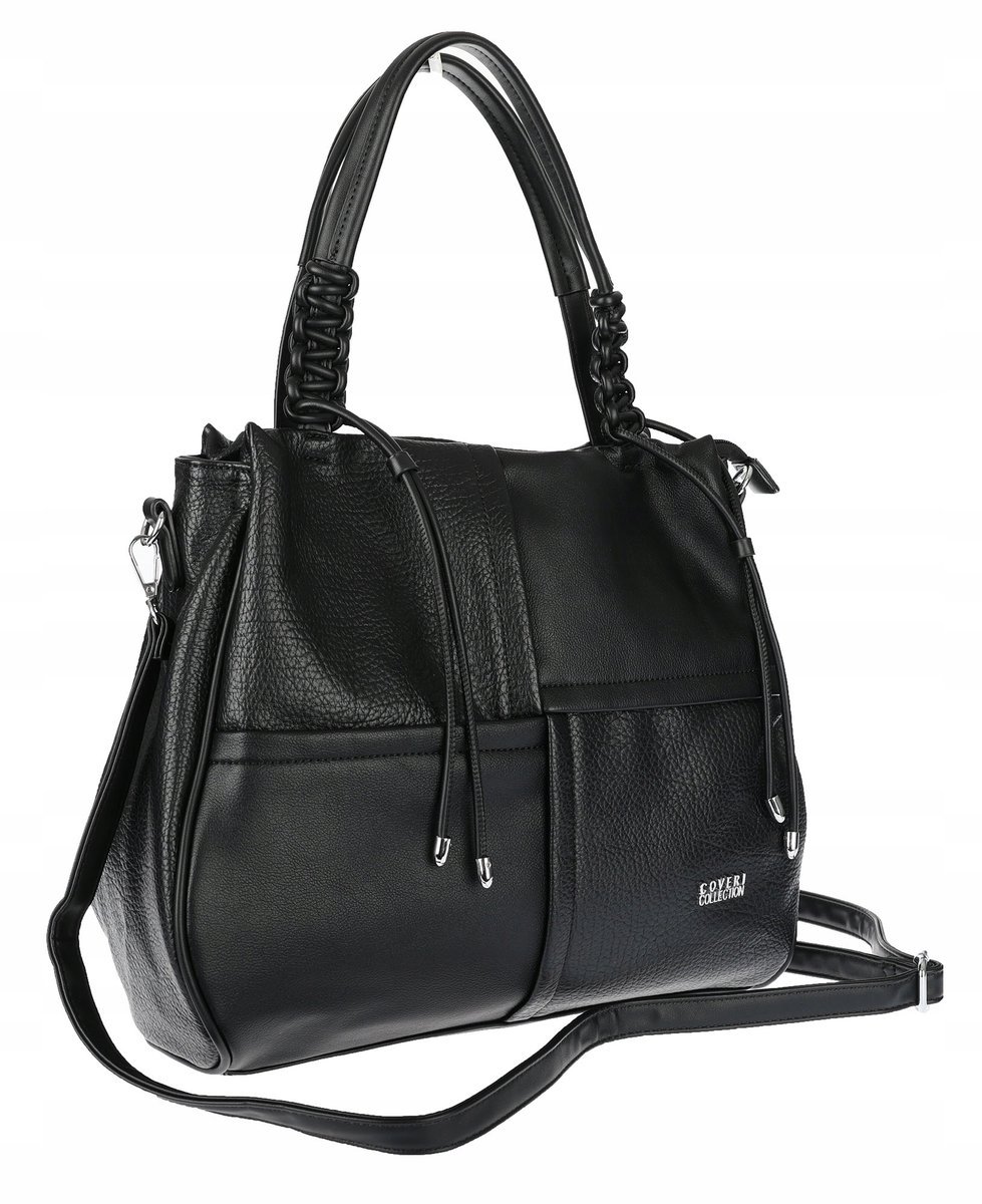 Torebka Damska shopper worek włoska marka coveri collection CC6682 czarna