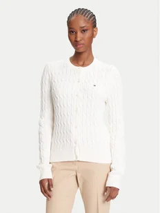 Tommy Hilfiger Kardigan WW0WW46514 Écru Regular Fit - Swetry damskie - miniaturka - grafika 1
