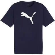 Koszulki męskie - Koszulka Męska Puma Team Rise Logo Jersey Cotton Granatowa 658705 06 L - miniaturka - grafika 1