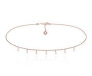 Naszyjniki - Srebrny naszyjnik Choker KARO - 7 elementów - Rose Gold - miniaturka - grafika 1