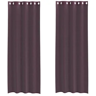 vidaXL Zasłony woalowe z przelotkami 2 szt. Fioletowe 140x300 cm - Zasłony - miniaturka - grafika 1
