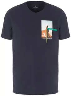Armani Exchange Męski t-shirt Slim Fit V-Neck Empire State Graphic Logo Tee T-Shirt, grantowy, XXL - Koszulki męskie - miniaturka - grafika 1