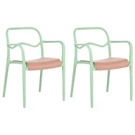 Fotele i krzesła ogrodowe - BELIANI Zestaw 2 krzeseł ogrodowych THASOS Materiał syntetyczny Zielony - miniaturka - grafika 1