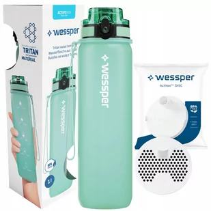 Butelka motywacyjna filtrująca Wessper 1l Bidon Tritanowy + 1x Filtr wody - Butelki filtrujące - miniaturka - grafika 1