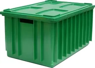 Pojemniki przemysłowe - Artech Pojemnik magazynowy z pokrywą, wym. 60x40cm, kolor, atest na kontakt z żywnością zielony - miniaturka - grafika 1