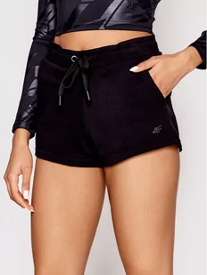 4F Szorty sportowe H4L22-SKDD350 Czarny Regular Fit - Spodnie sportowe damskie - miniaturka - grafika 1