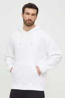 Bluzy męskie - adidas bluza męska kolor biały z kapturem gładka - miniaturka - grafika 1