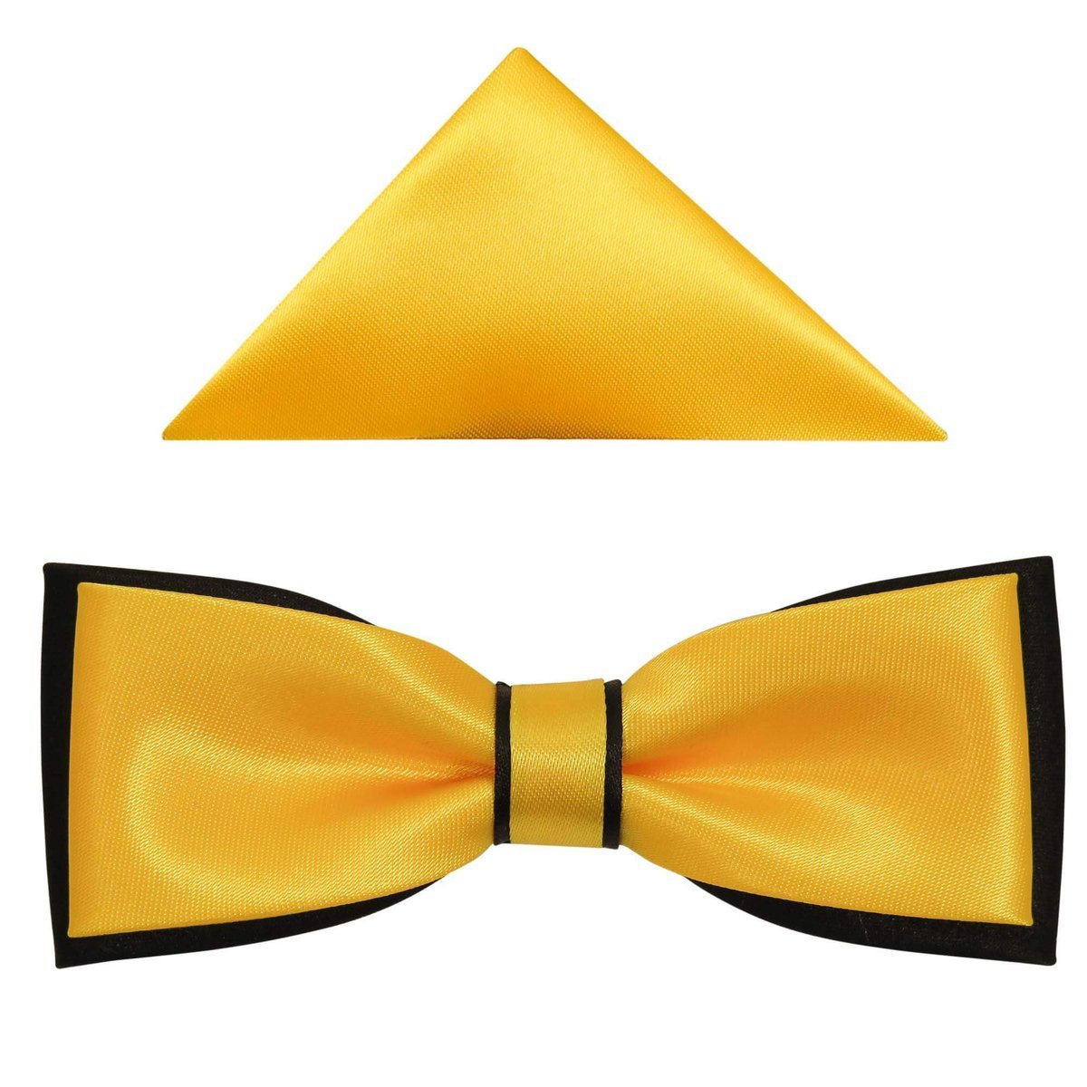 Żółto-czarna gładka mucha męska slim B24